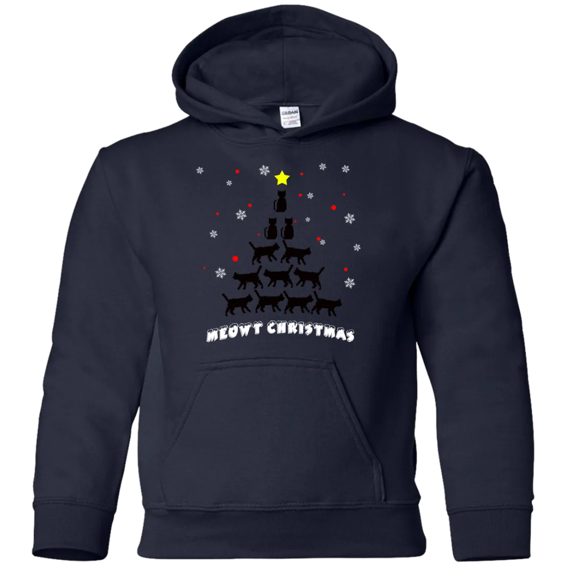 Stylish Meowy Christmas Pullover Christmas Hoodie for The Youth