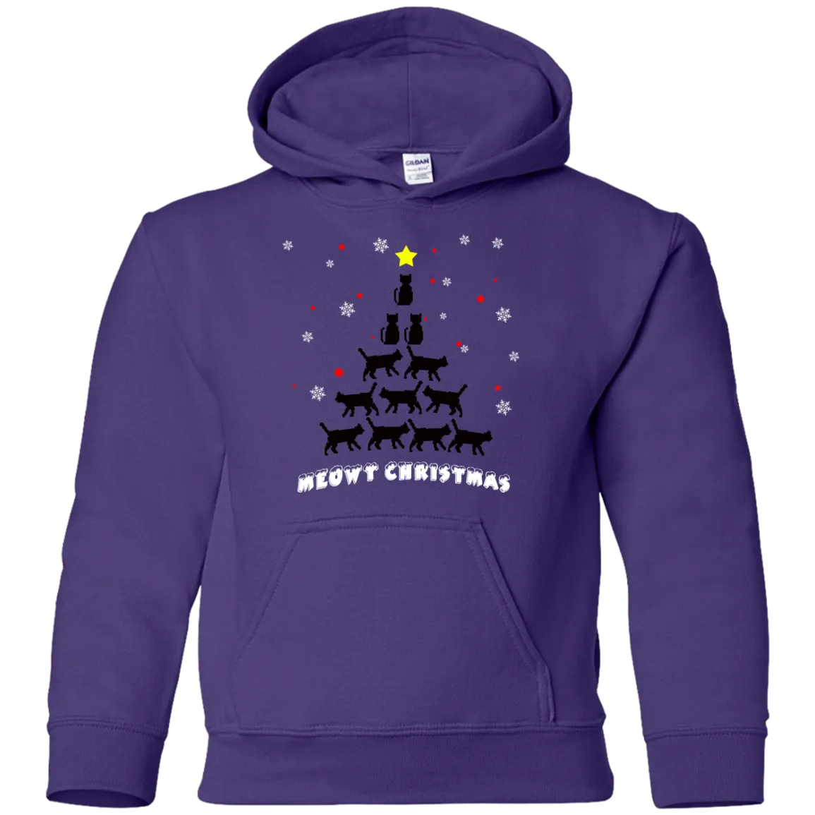Stylish Meowy Christmas Pullover Christmas Hoodie for The Youth
