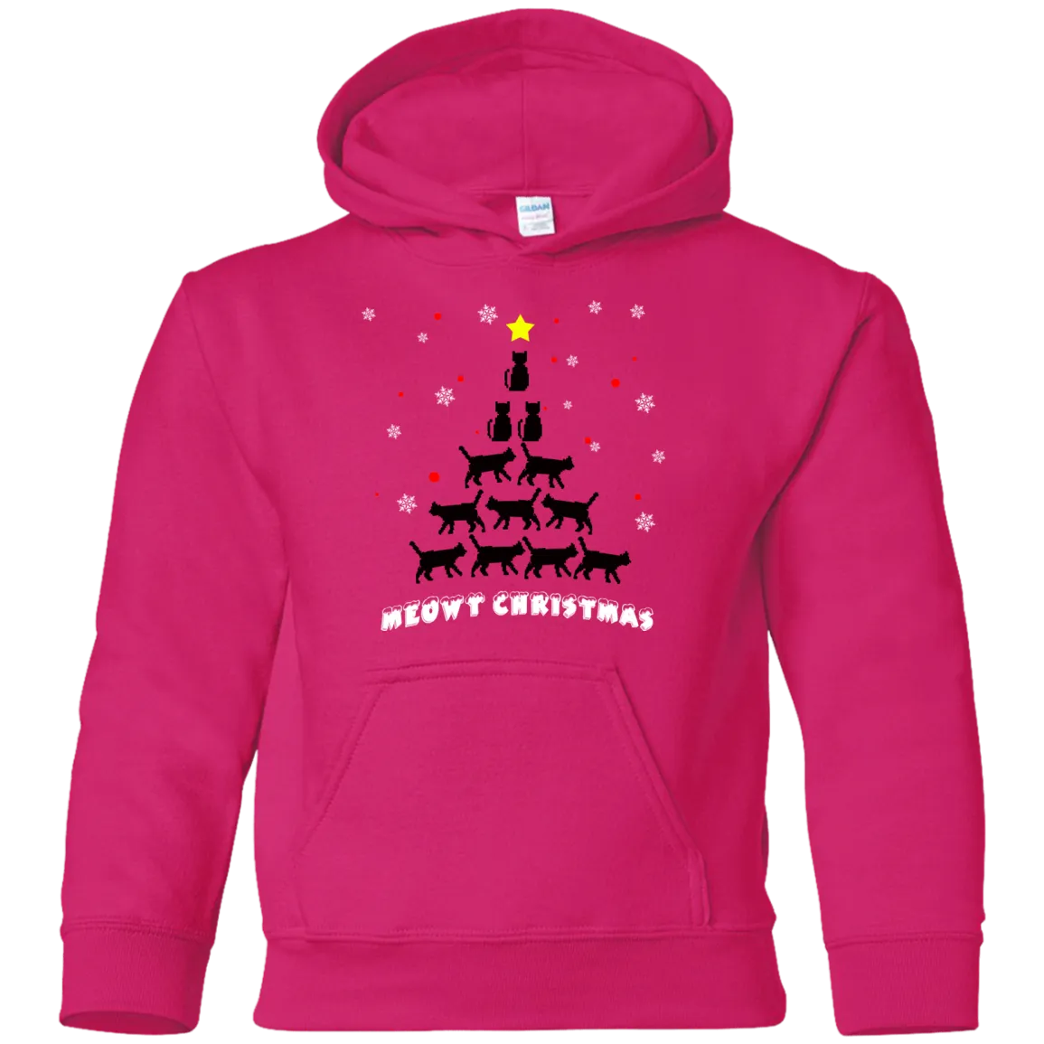 Stylish Meowy Christmas Pullover Christmas Hoodie for The Youth