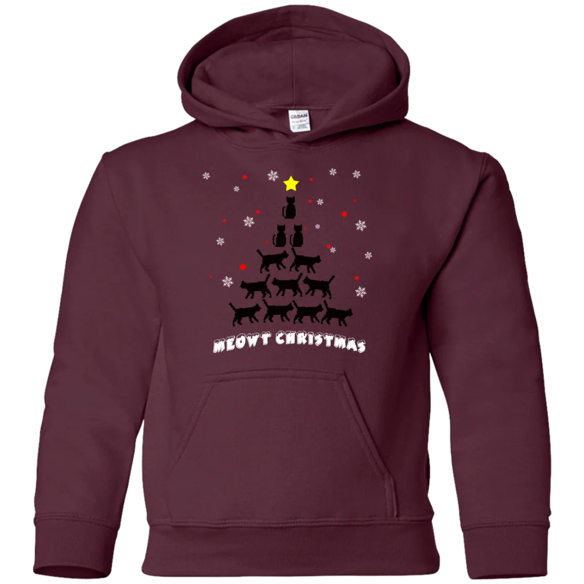 Stylish Meowy Christmas Pullover Christmas Hoodie for The Youth