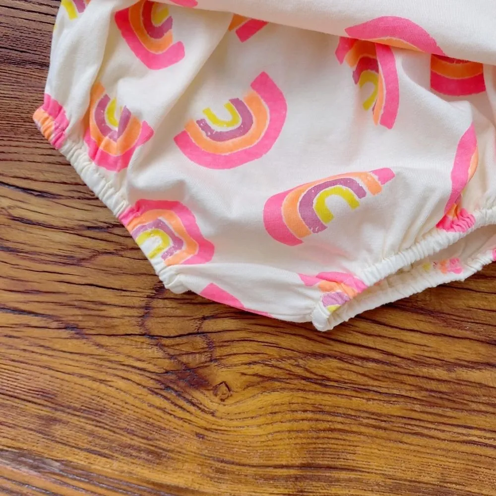 Summer Baby Cotton Rainbow Vest Suit Wholesale Baby Clothes