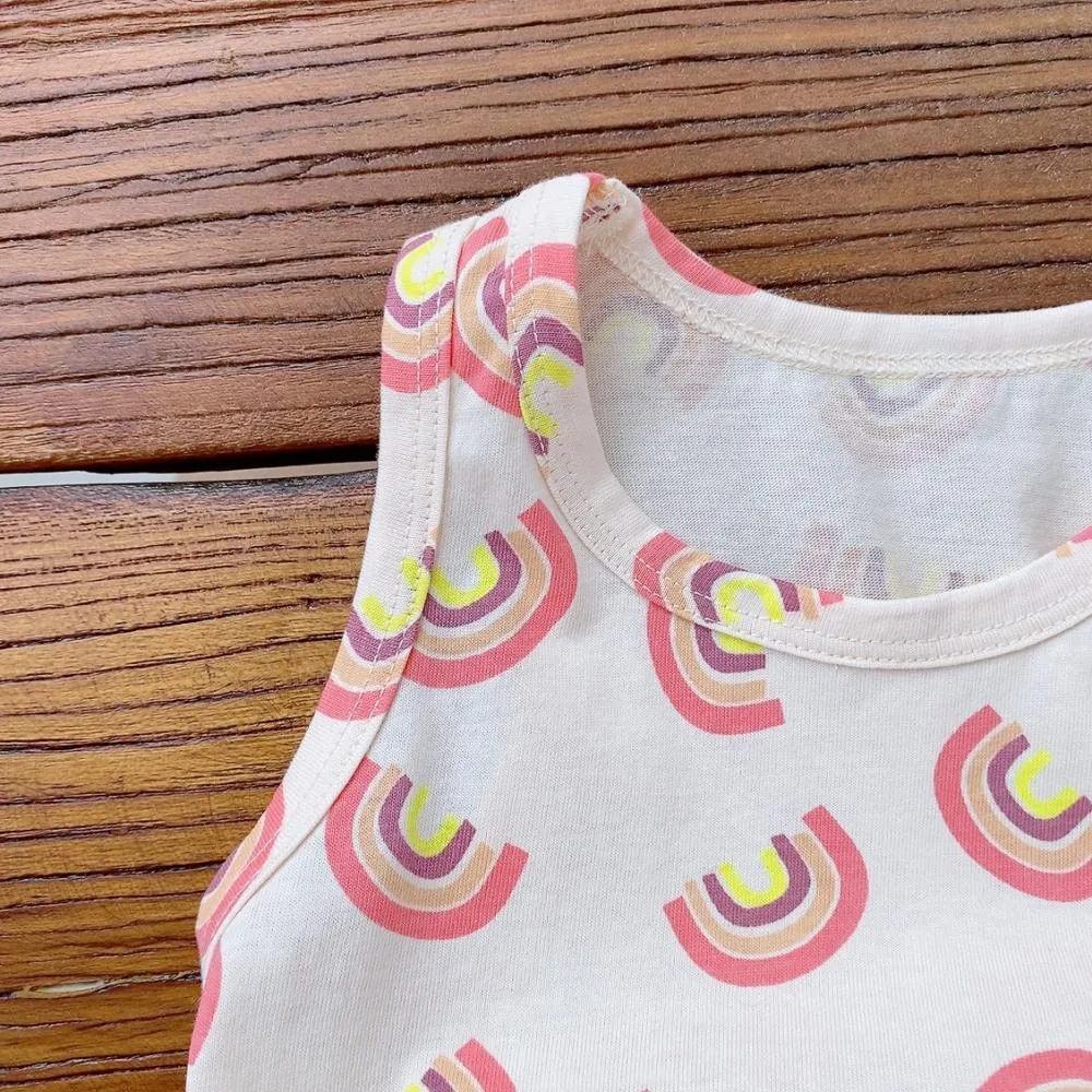 Summer Baby Cotton Rainbow Vest Suit Wholesale Baby Clothes