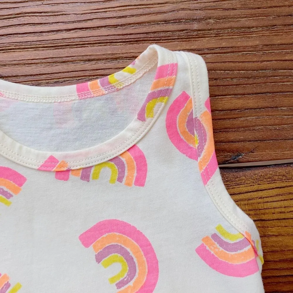 Summer Baby Cotton Rainbow Vest Suit Wholesale Baby Clothes