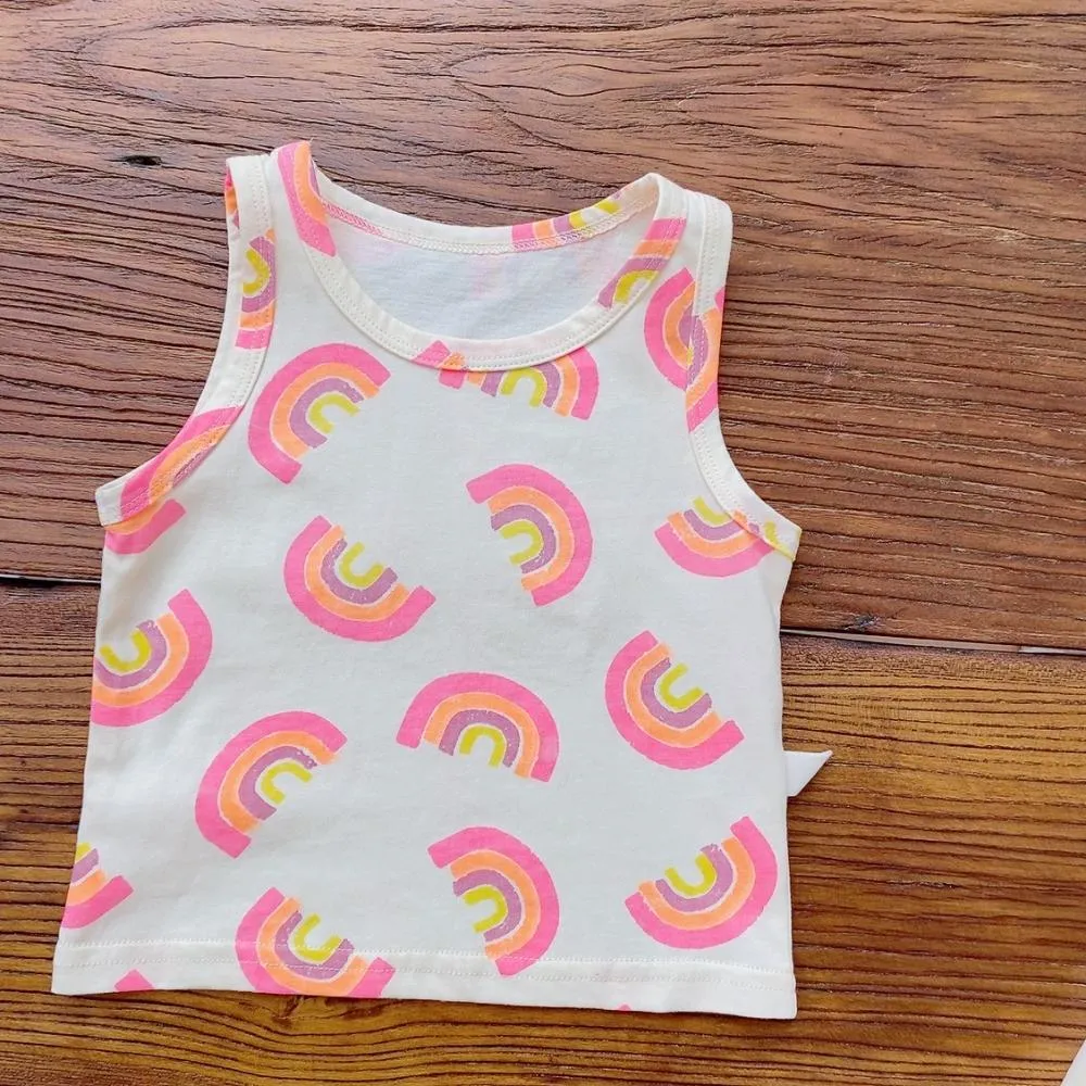 Summer Baby Cotton Rainbow Vest Suit Wholesale Baby Clothes