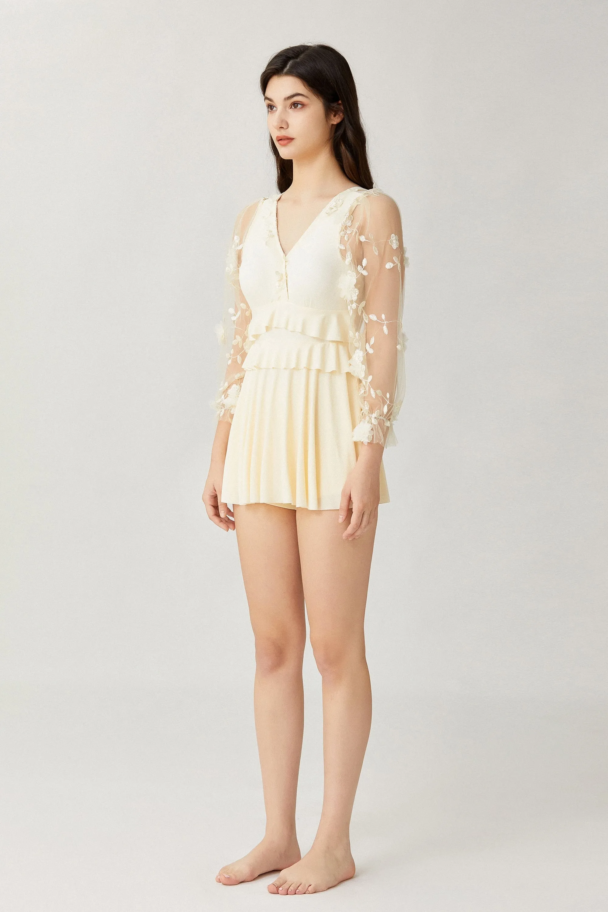 Sylphide | Ombeline 3D Floral One-Piece Swimsuit