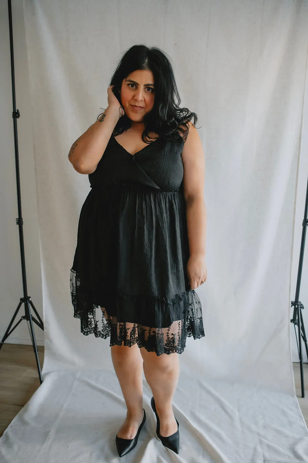 The Kathleen Lace Hem Dress - PLUS