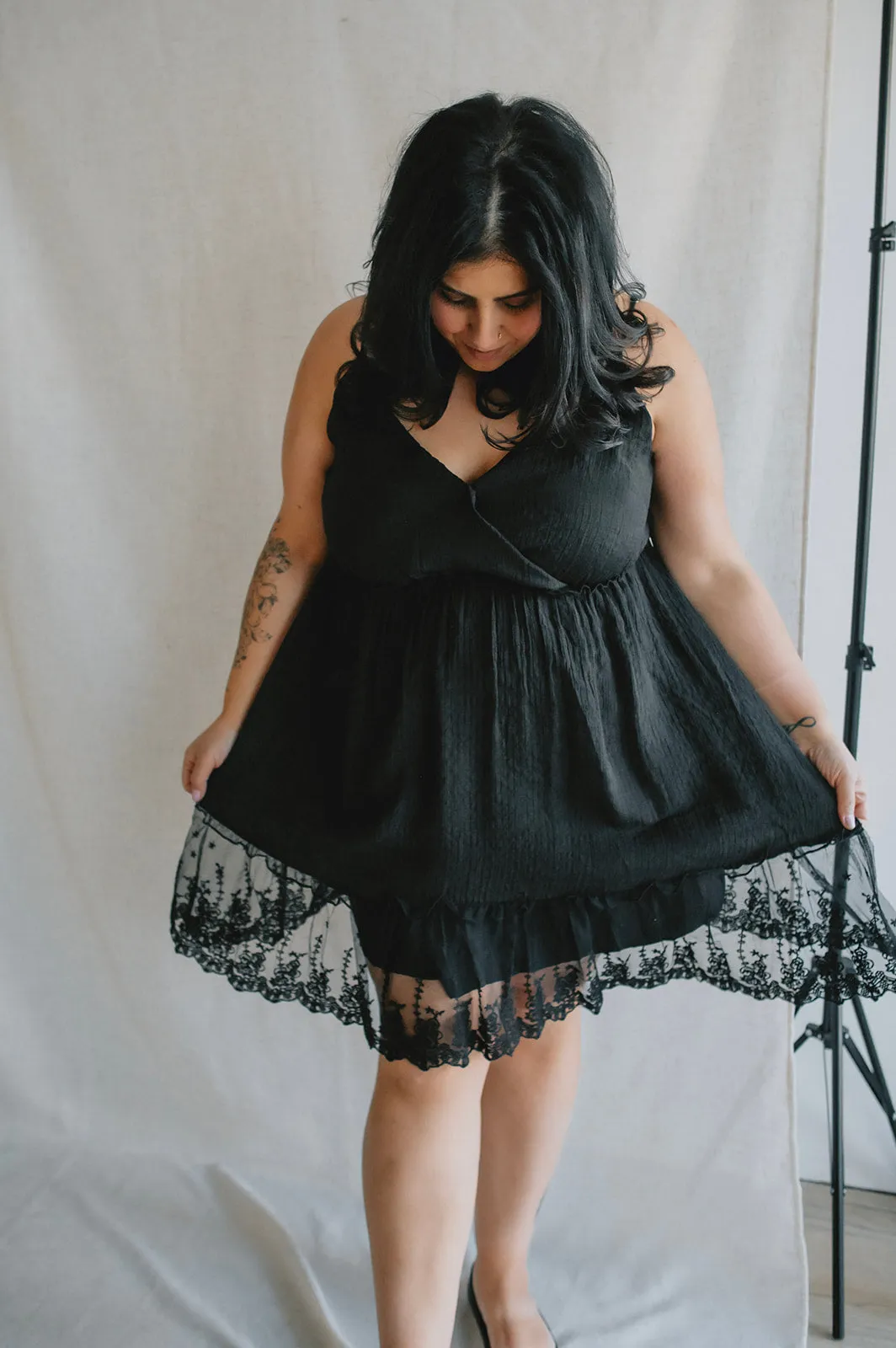The Kathleen Lace Hem Dress - PLUS