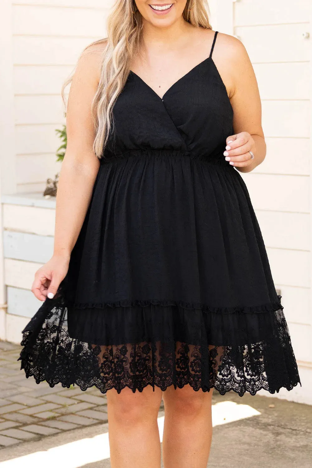 The Kathleen Lace Hem Dress - PLUS