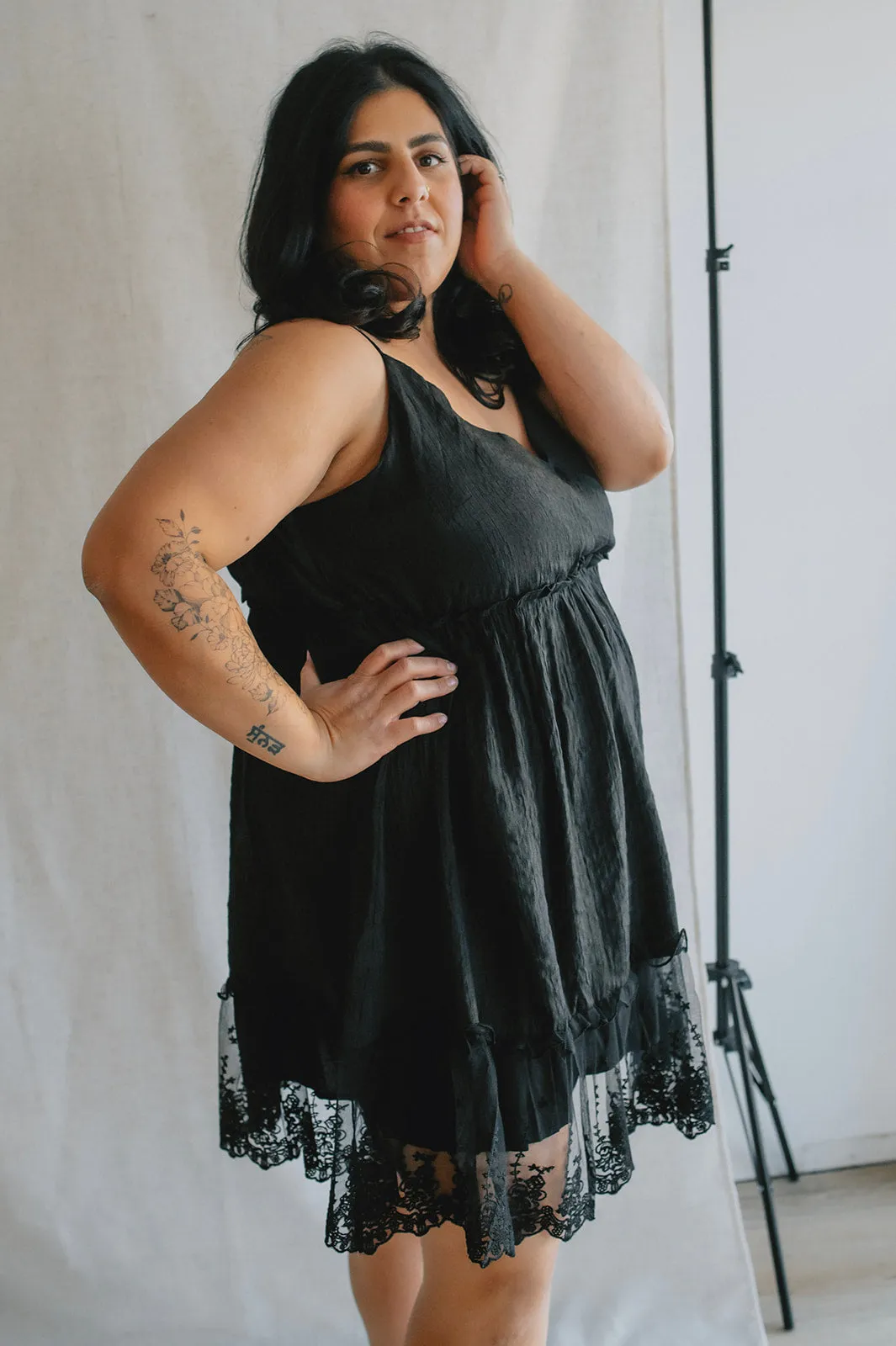 The Kathleen Lace Hem Dress - PLUS