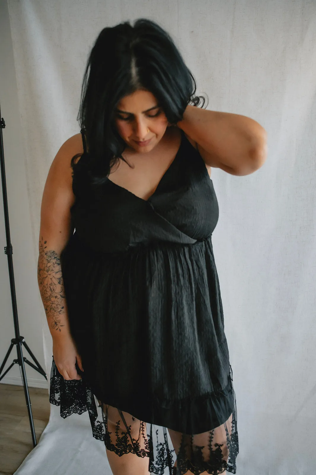 The Kathleen Lace Hem Dress - PLUS