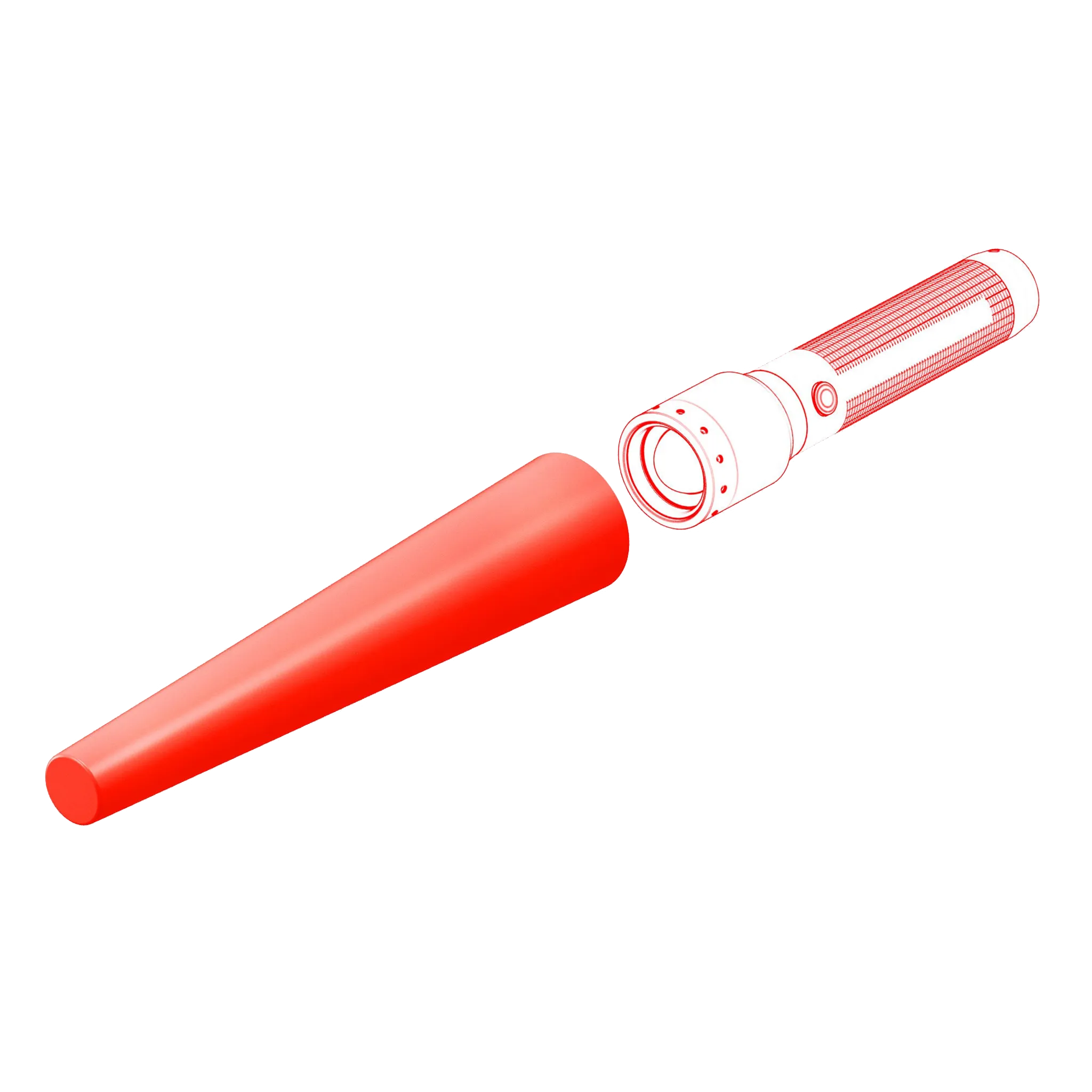 Torch Signal Cone Orange 35.1mm Diameter