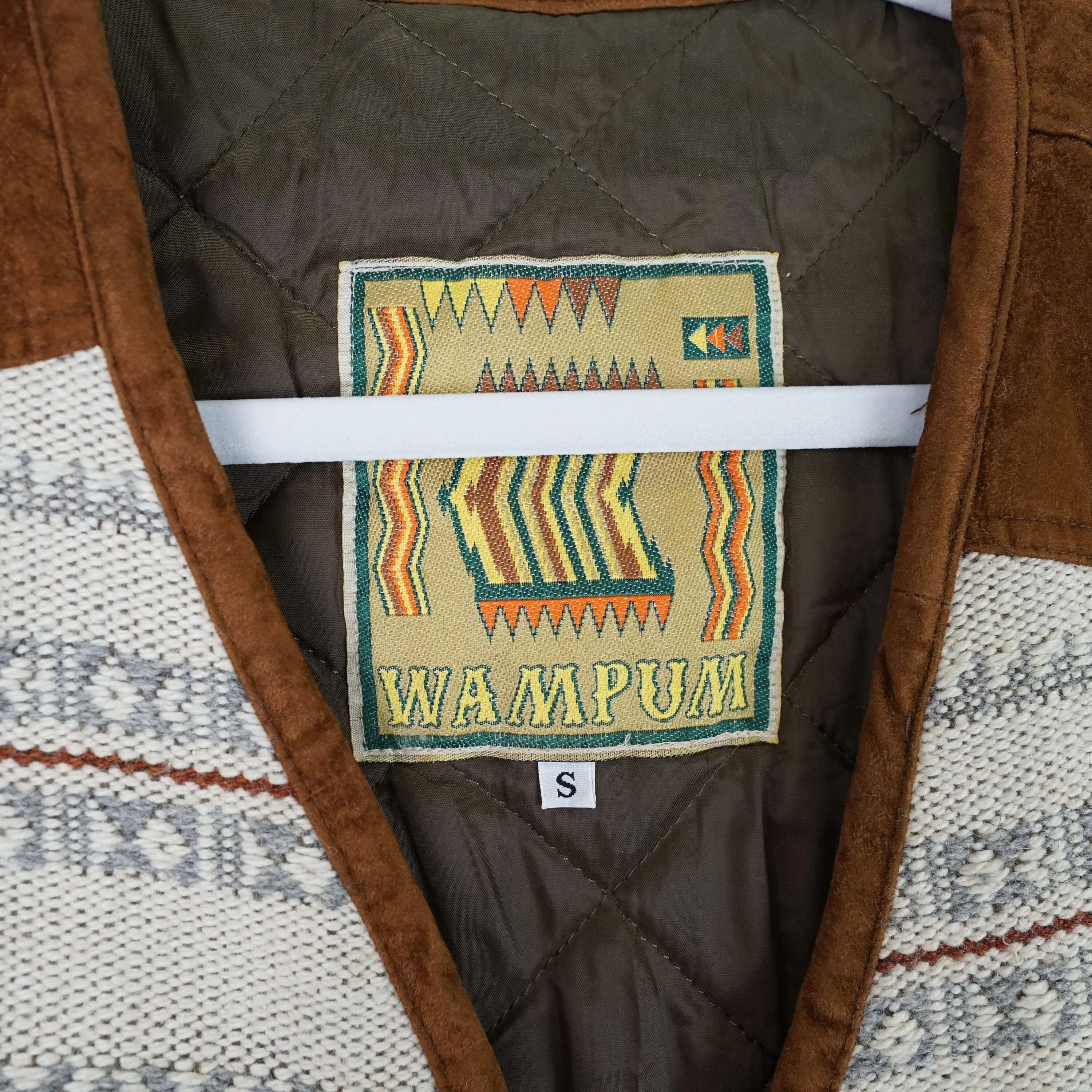 Vintage quilted Vest men Size S wool mix