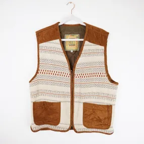 Vintage quilted Vest men Size S wool mix