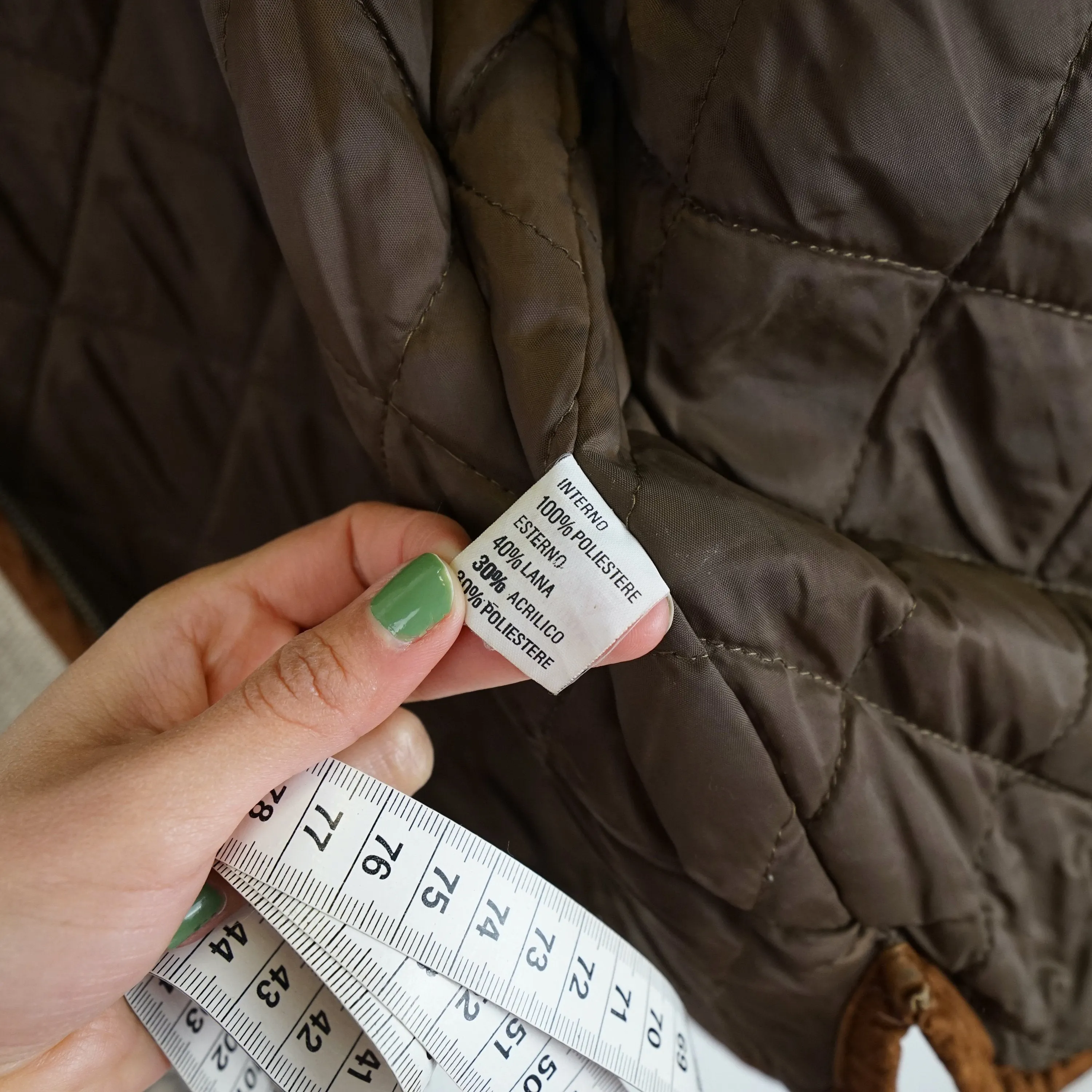 Vintage quilted Vest men Size S wool mix