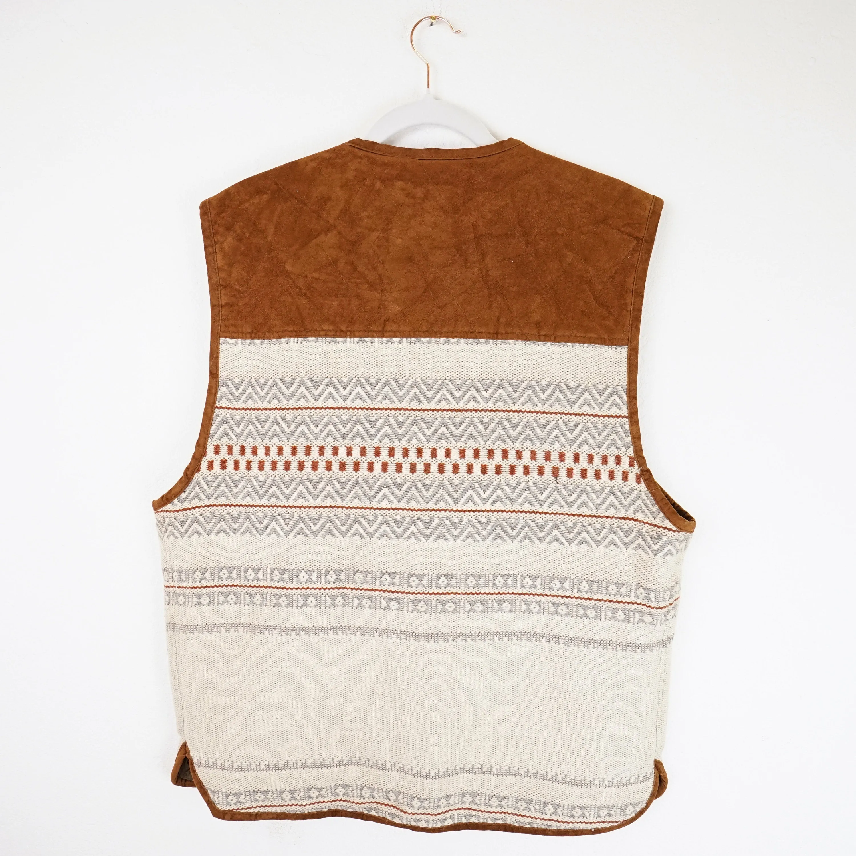 Vintage quilted Vest men Size S wool mix