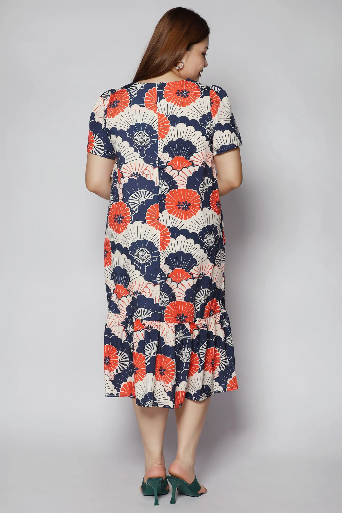 Xing Dress in Oriental Fan