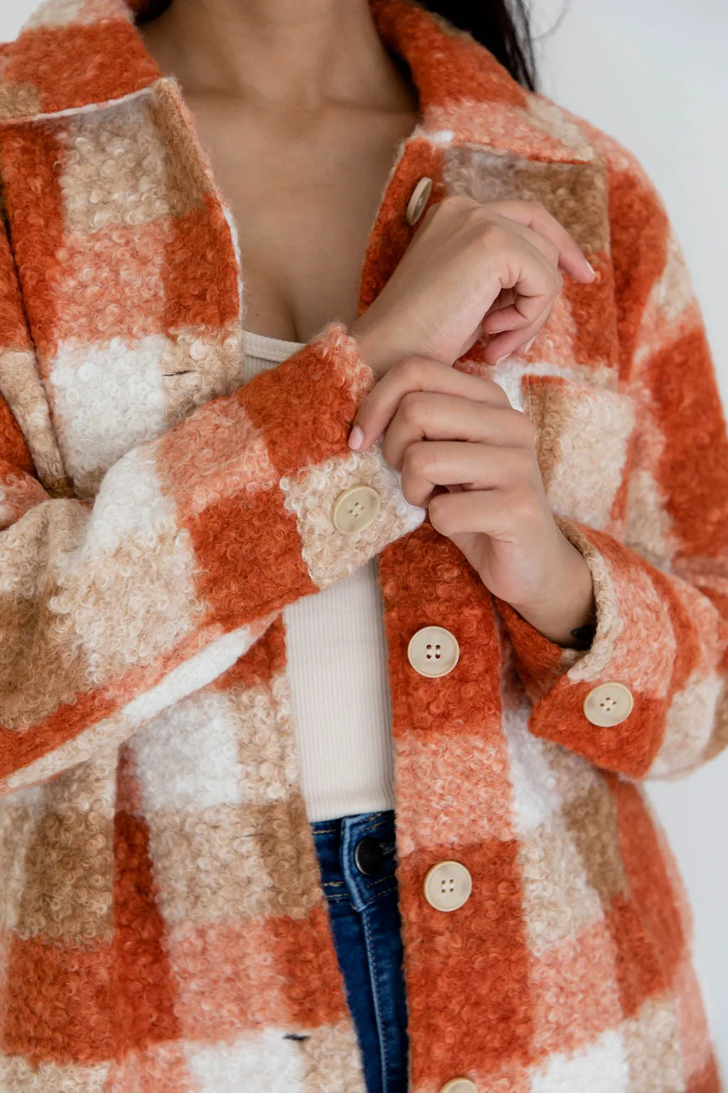 Zimi Shacket - Orange Plaid