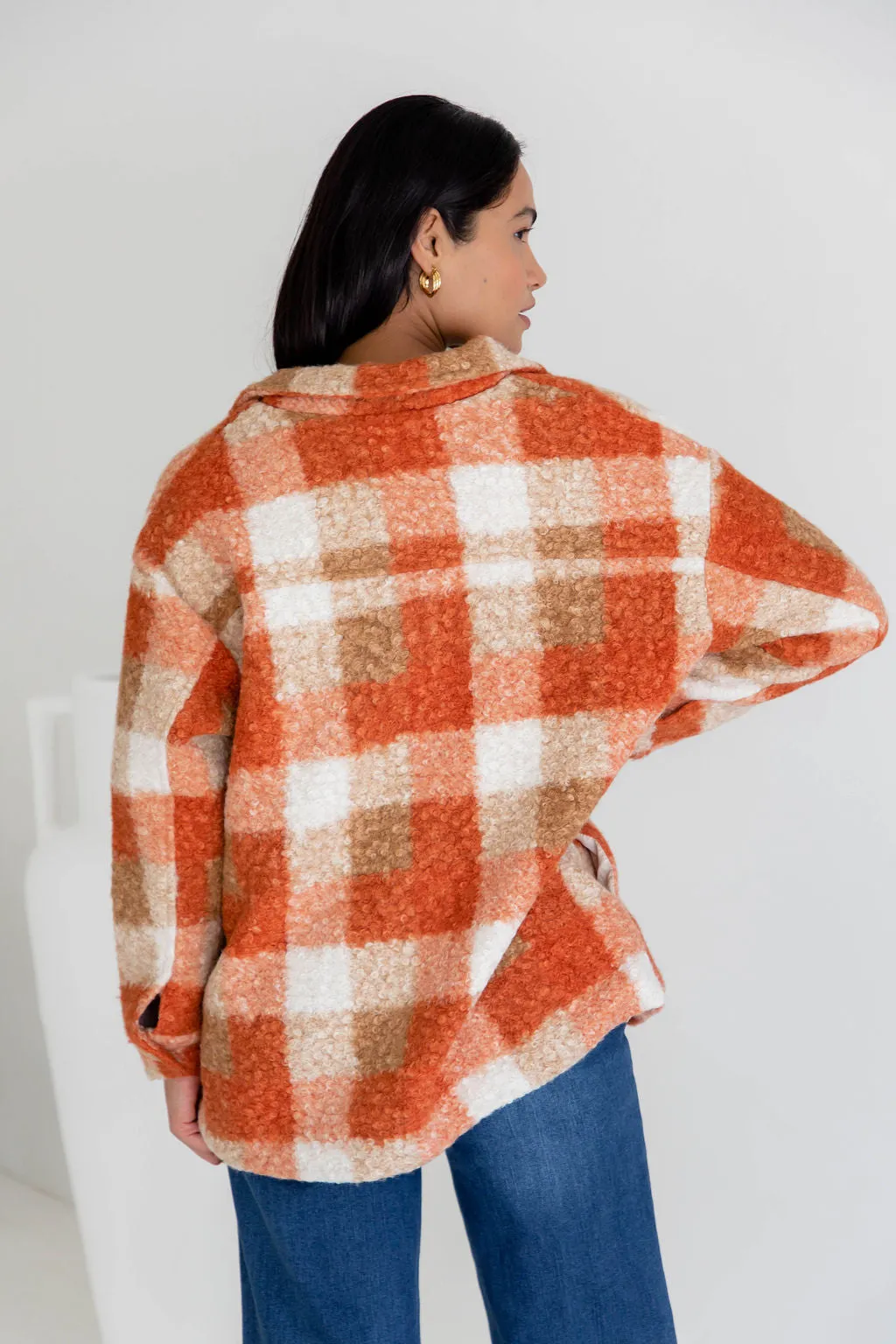 Zimi Shacket - Orange Plaid