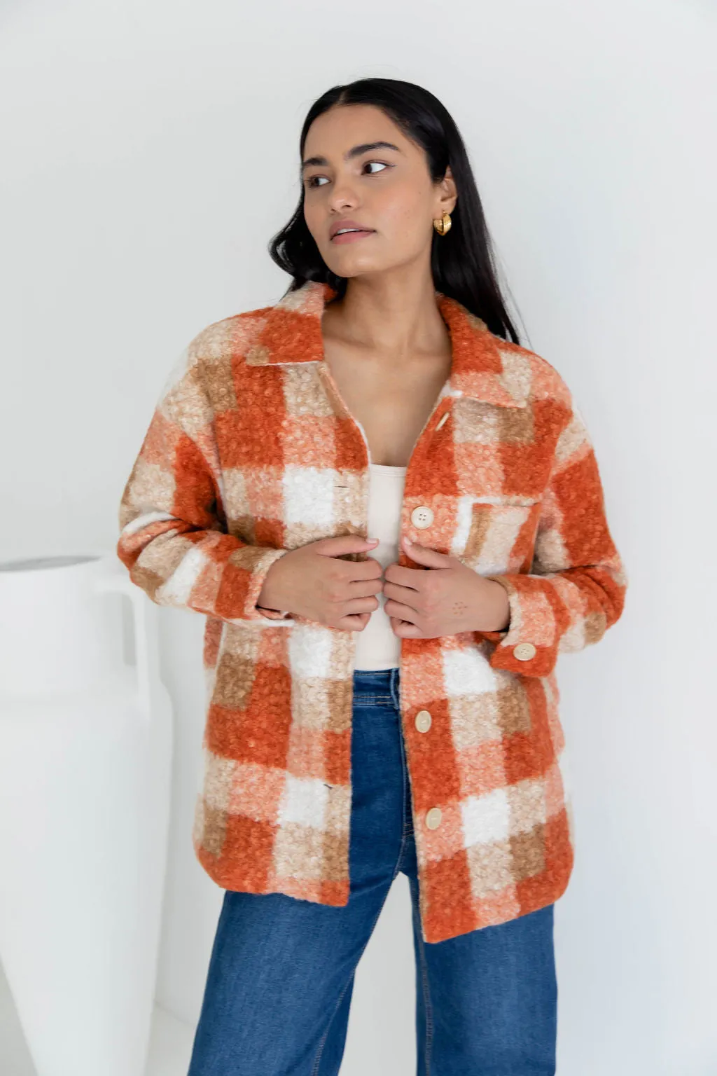 Zimi Shacket - Orange Plaid