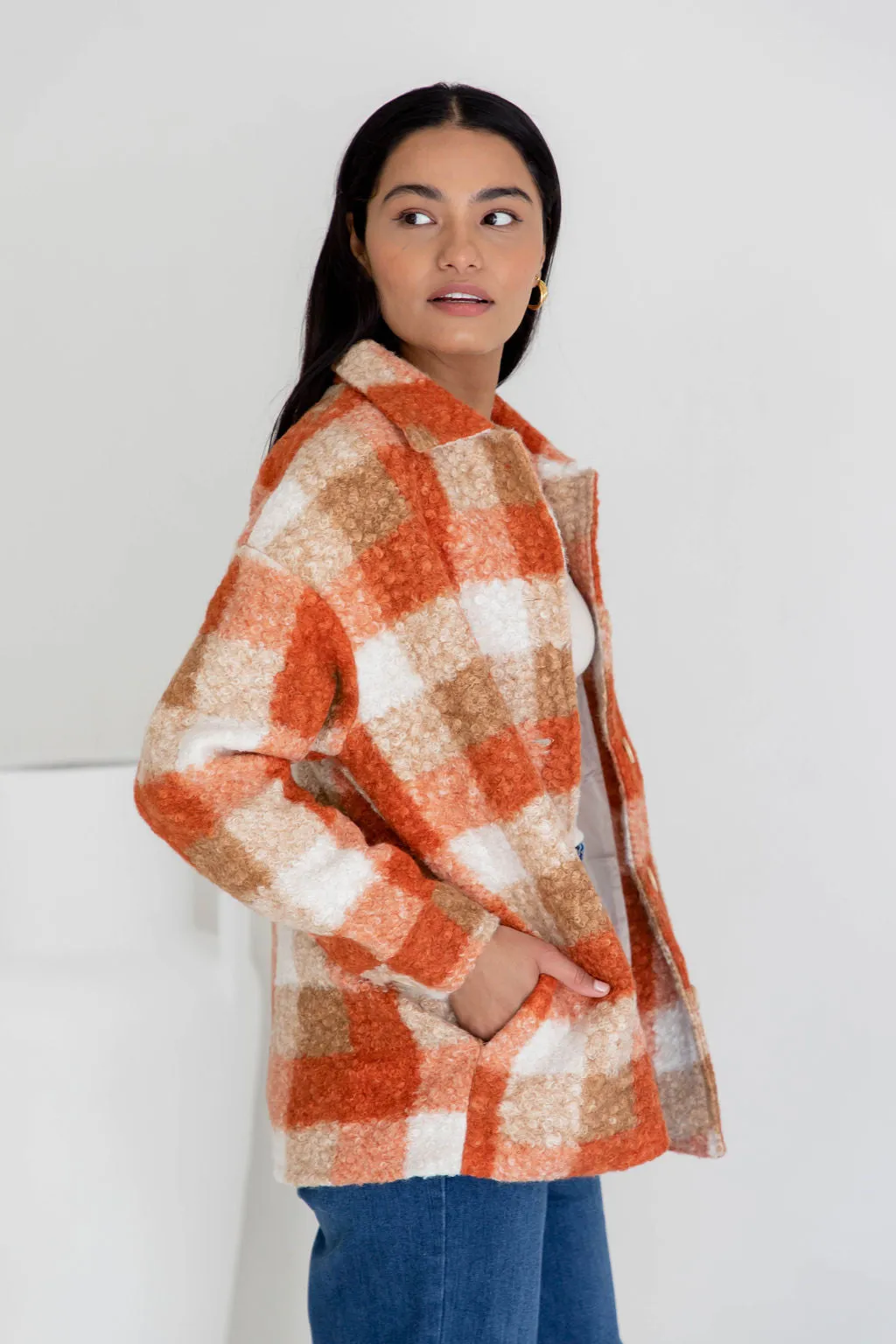 Zimi Shacket - Orange Plaid